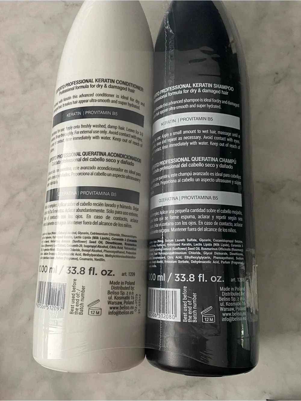 2 Experto Professional Keratin & Pro-Vitamin B5 Shampoo & Conditioner 33.8 fl Oz